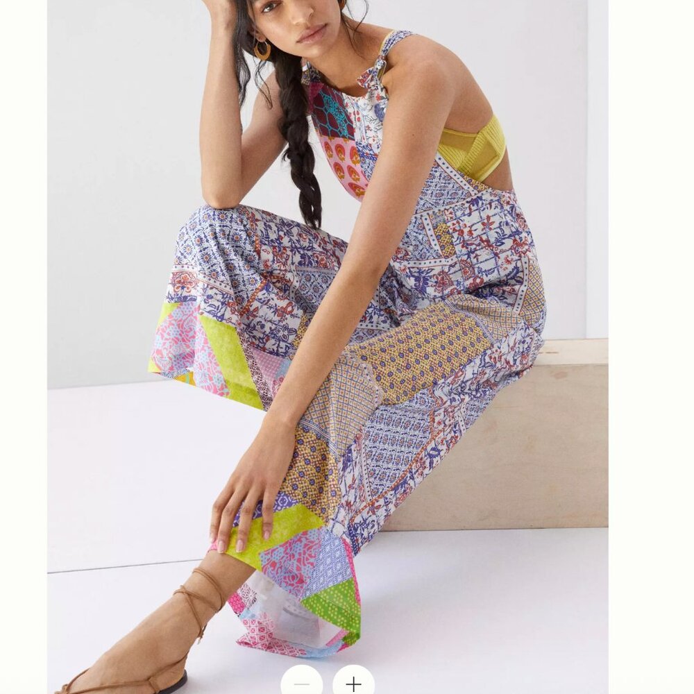 NWT Anthropologie Let Me Be Patchwork Overalls